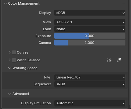 Render Properties — Color Management